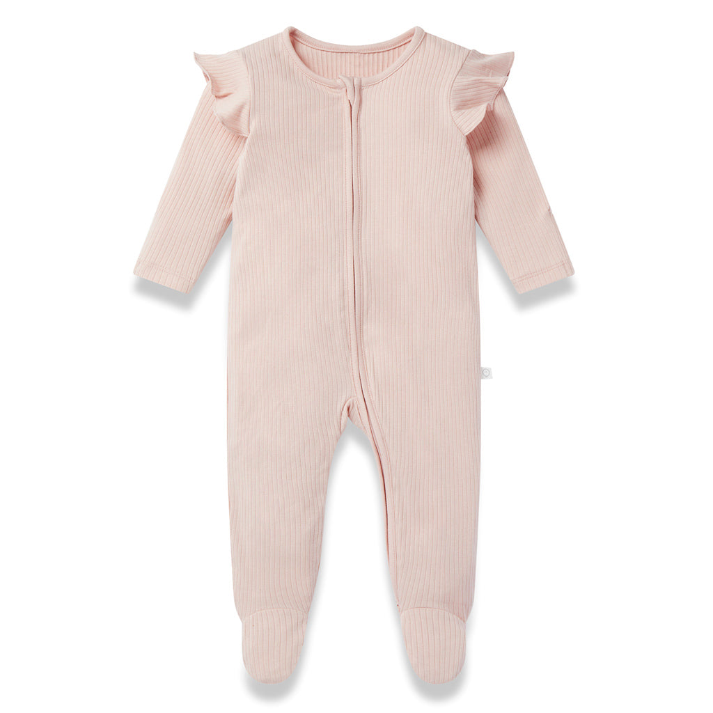 MORI Ribbed Two Way Zip-Up Sleepsuit