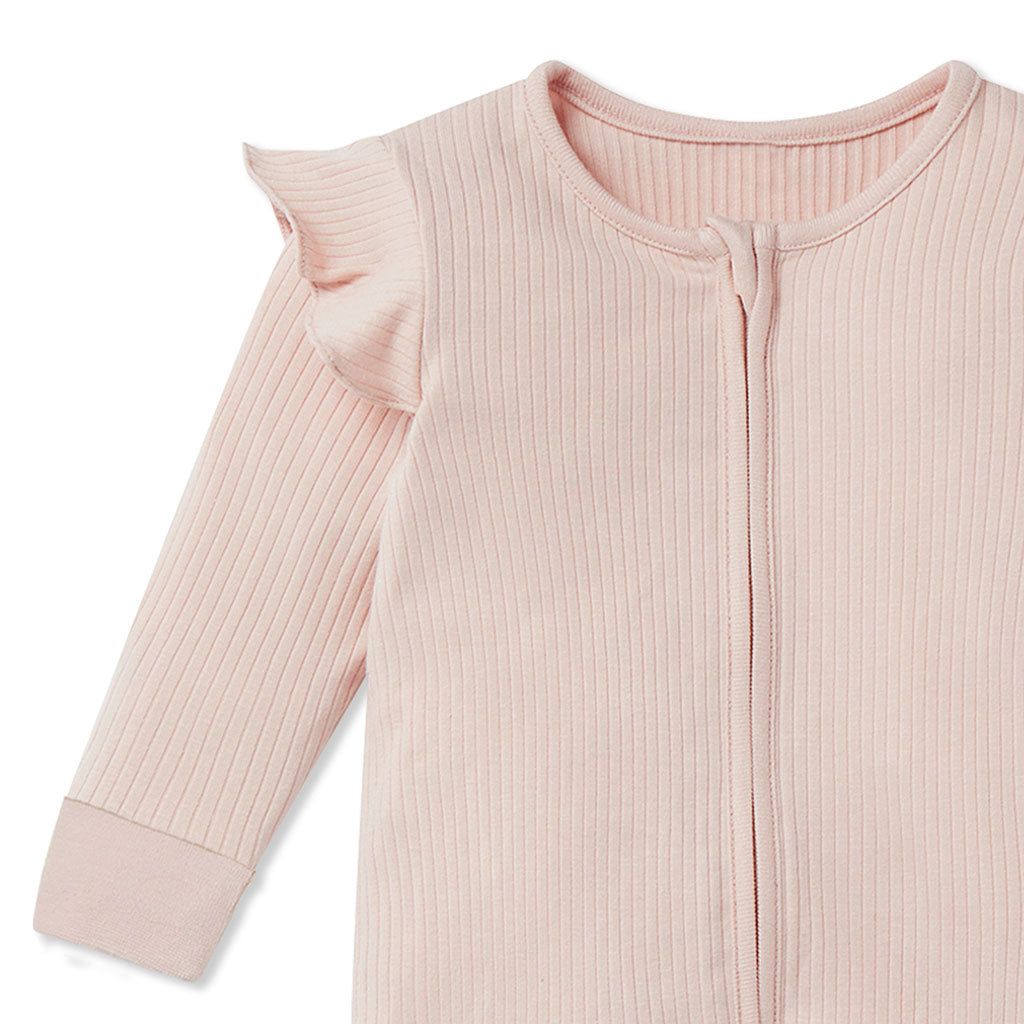 MORI Ribbed Two Way Zip-Up Sleepsuit