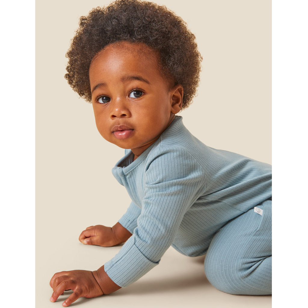 MORI Ribbed Two Way Zip-Up Sleepsuit