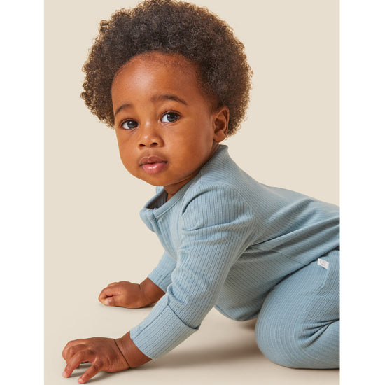 MORI Ribbed Two Way Zip-Up Sleepsuit
