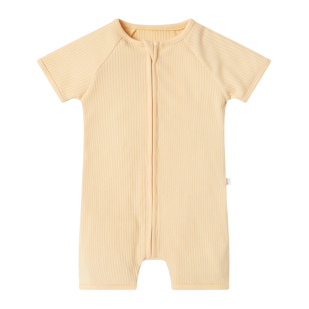 Ribbed Summer Zip-Up Sleepsuit