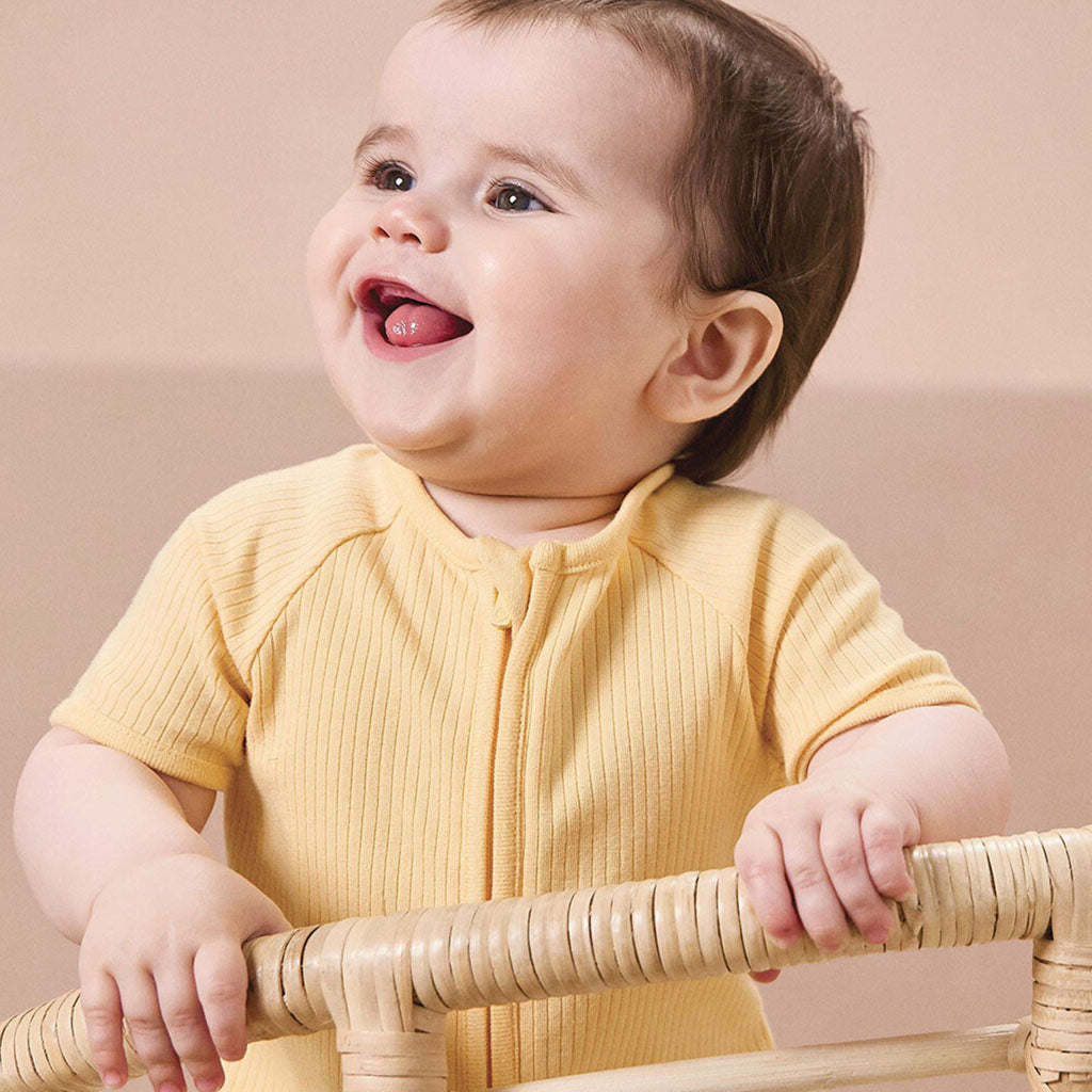 Ribbed Summer Zip-Up Sleepsuit