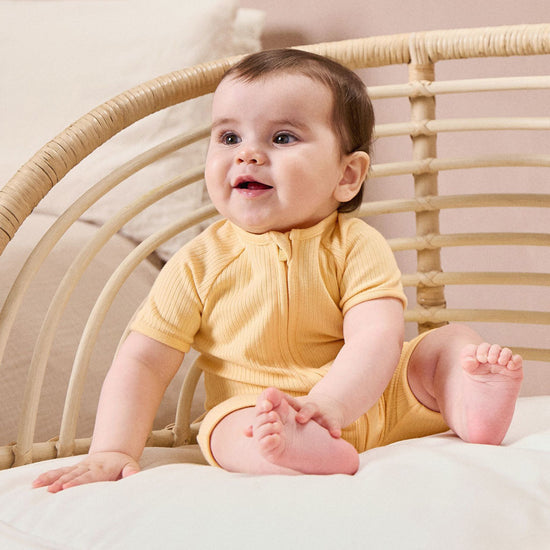 Ribbed Summer Zip-Up Sleepsuit