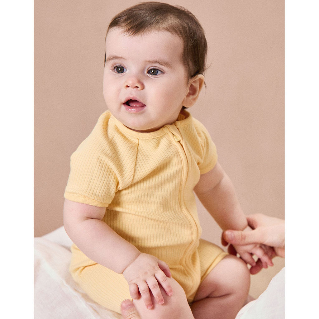 Ribbed Summer Zip-Up Sleepsuit