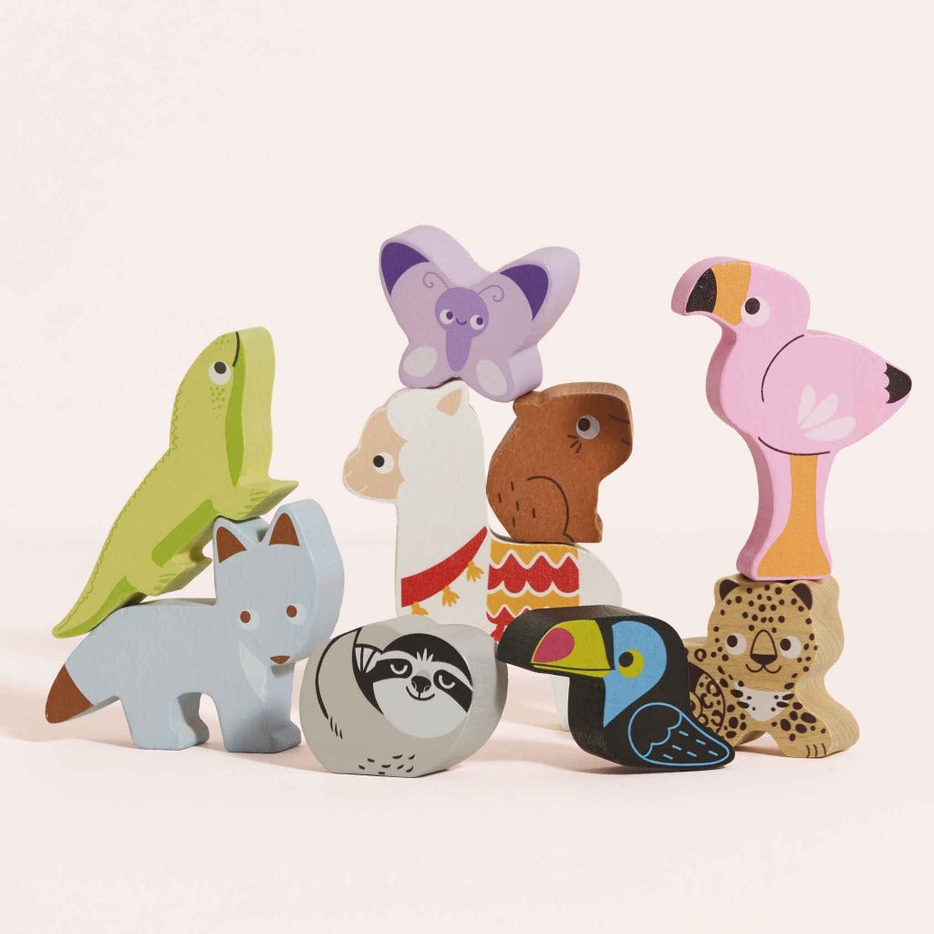 Le Toy Van Wooden Stacking Animals & Bag - Andes