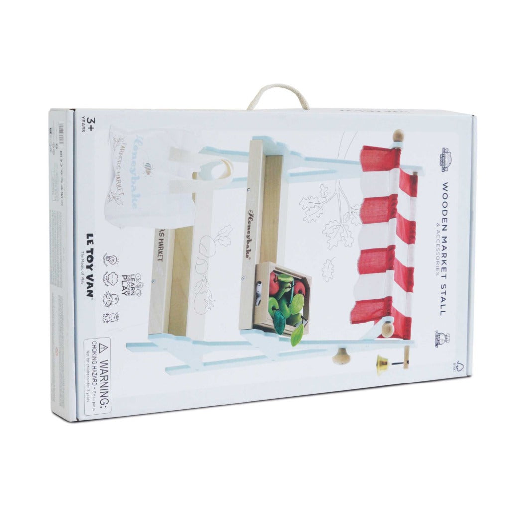 Le Toy Van Wooden Market Stall & Fruit Play Food Crate