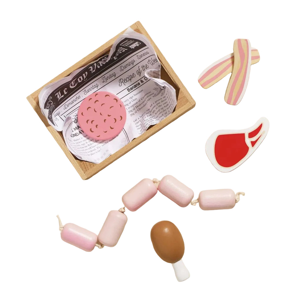 Le Toy Van Wooden Market Crate - Butchers Meat