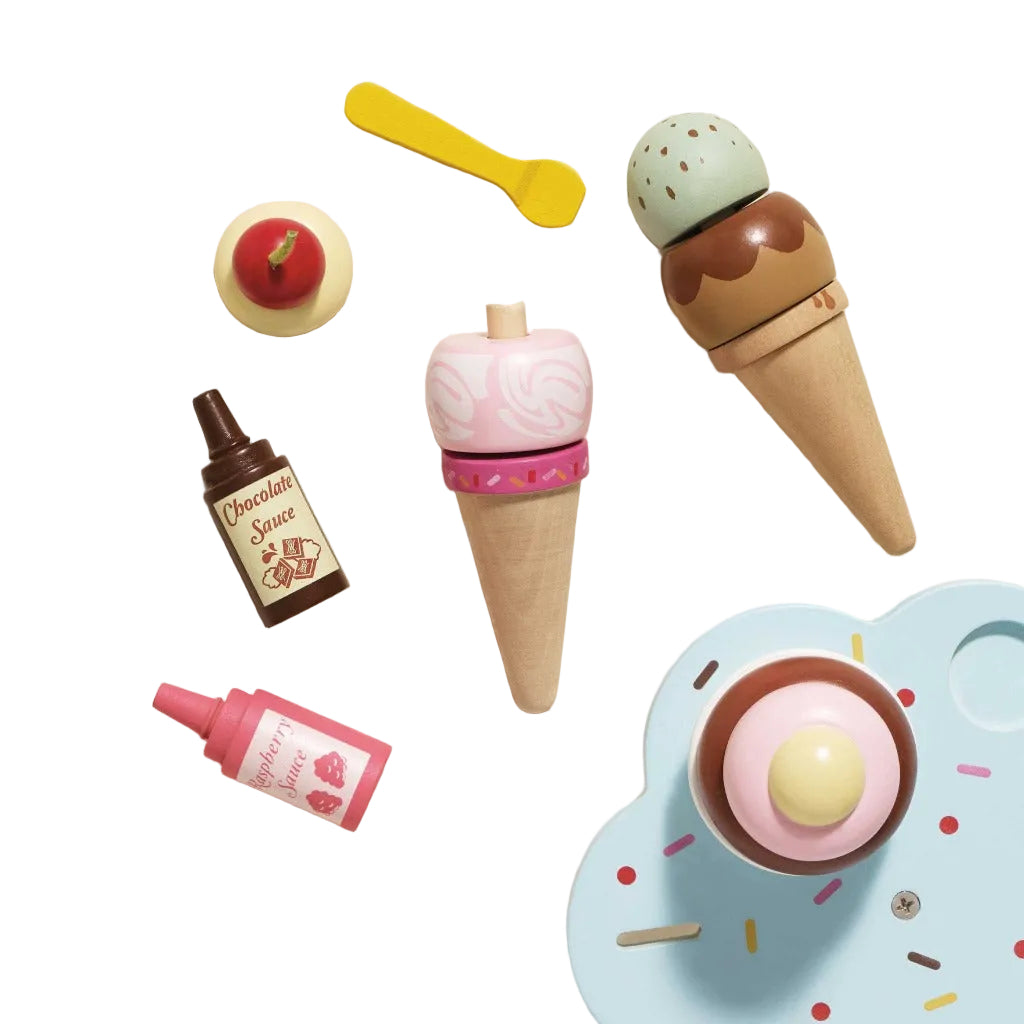 Le Toy Van Wooden Ice Cream Stand & Toppings