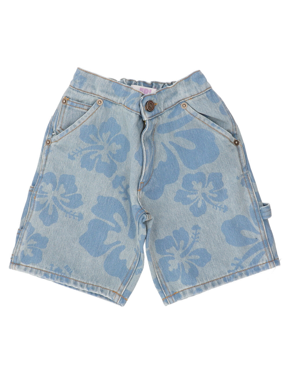 Load image into Gallery viewer, Hisbicus-Print-Denim-Shorts-Woven-100320613IND-Image-1
