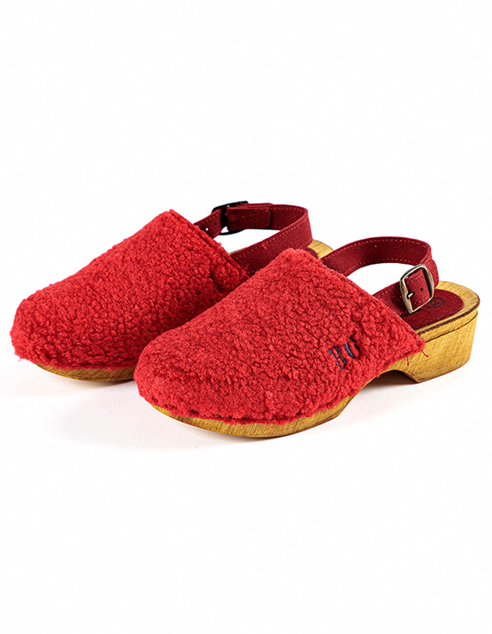 Load image into Gallery viewer, Fuax-Shearling-Clogs-100320694RED-Image-1
