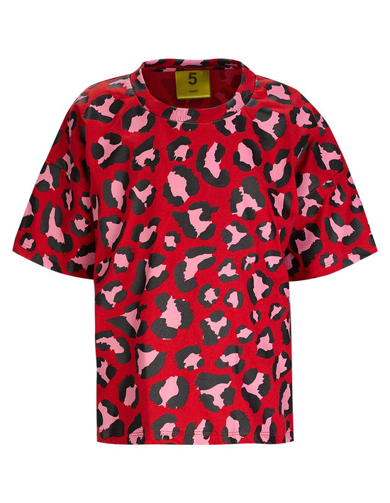 Load image into Gallery viewer, Leopard-Print-Loose-T-shirt-100320974RED-Image-1

