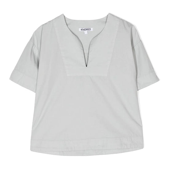 Split Neck Short Sleeve Top